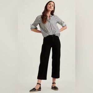 Lucky Brand Mid Rise Crop Wide Black Jeans